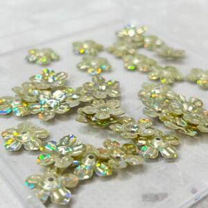 Ø14мм Пайетка цветочек ромашка 5г - золото голограмма