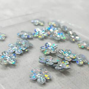 Ø14мм Пайетка цветочек ромашка 5г - сереро голограмма