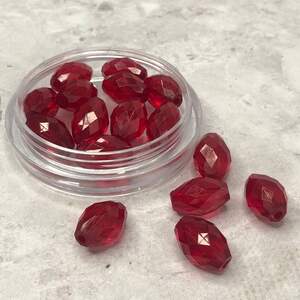 Ø17х11 мм Бусина граненая пластик #017, - вишневый