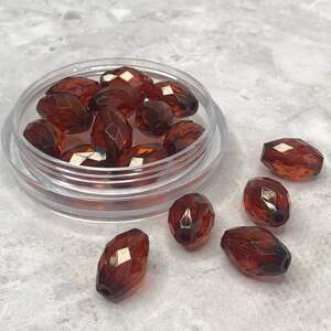 Ø17х11 мм Бусина граненая пластик #017, - коньячный