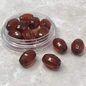 Ø18х13 мм Бусина граненая пластик #026, - коньячный