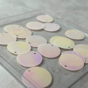 Ø19мм Пайетка монетка хамелеон 5г - белый с переливом