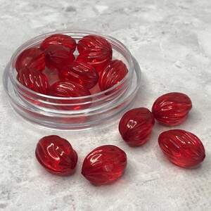 Ø19х13 мм Бусина граненая пластик #018, - вишневый