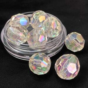 Ø20 мм Бусина граненая пластик #63, - прозрачный с желтизной АВ