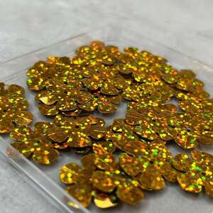 Ø20мм Пайетка граненая цветочек 5г - золото голограмма