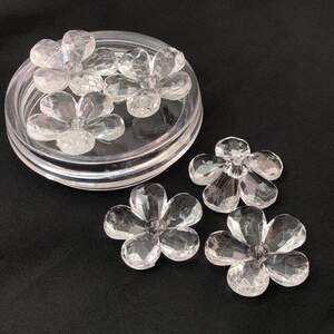 Ø29 мм Бусина пластик Цветок #3942/101, - прозрачный