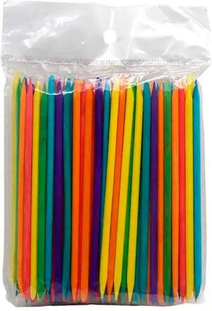 Апельсиновые палочки для маникюра цветные, 100шт Апельсиновые палочки для маникюра цветные, 100шт