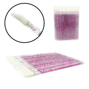 Аппликаторы-макробраши для ресниц с блестками, 50шт Аппликаторы-макробраши для ресниц с блестками, 50шт