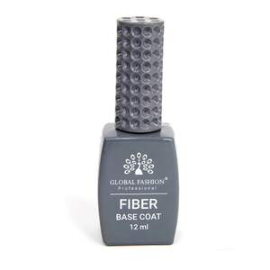 База для гель-лака Global Fashion Fiber 12мл, с нейлоновыми волокнами База для гель-лака Global Fashion Fiber 12мл, с нейлоновыми волокнами