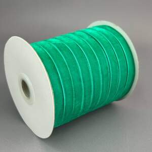 Бархатная лента декоративная 1см боб. 46м. цвет бирюзовый