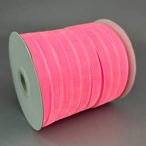 Бархатная лента декоративная 1см боб. 46м. цвет розовый яркий