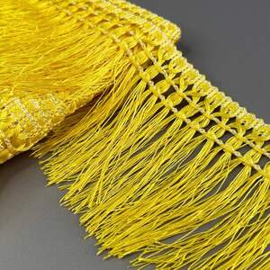 Бахрома для штор 12 см - желтый лимонный