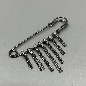 Брошь-булавка Подвеска 7 см - графит #54502 Брошь-булавка Подвеска 7 см - графит #54502