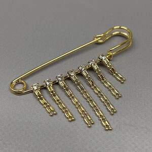 Брошь-булавка Подвеска 7 см - лимонное золото #54502