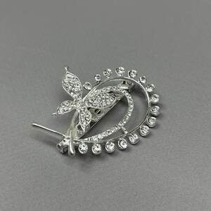 Брошь-булавка Роса 4,5 см - светлое серебро #109507 Брошь-булавка Роса 4,5 см - светлое серебро #109507