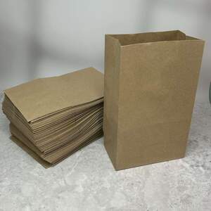 Бумажный пакет без ручек 130х80х250 мм бурый крафт 10 шт.