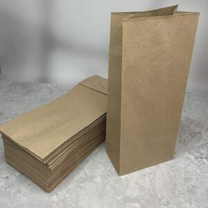 Бумажный пакет без ручек 130х80х310 мм бурый крафт 10 шт.