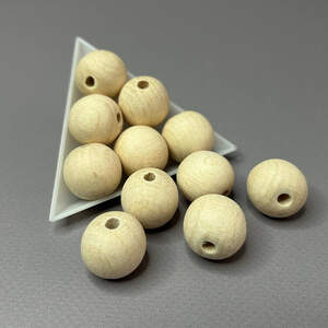 Бусина деревянная круглая 18 мм, бук