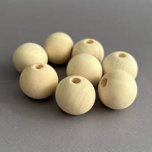 Бусина деревянная круглая 25 мм, бук отверстие 5 мм