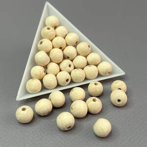 Бусина деревянная круглая 8 мм, бук отверстие 2,5 мм