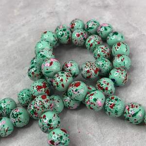 Бусина керамическая под мрамор 8 мм - мятный Бусина керамическая под мрамор 8 мм - мятный