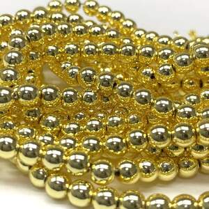 Бусины Гематит шарик 4 мм, (100 шт) - цвет Лимонное золото Бусины Гематит шарик 4 мм, (100 шт) - цвет Лимонное золото