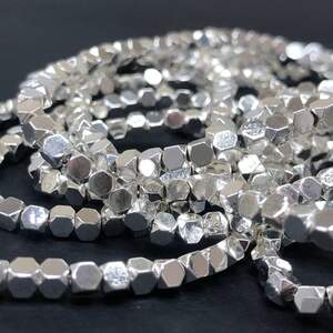 Бусины Гематит шестигранник 3х3 мм, (130 шт) - цвет Серебро