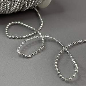 Бусины на нитке 1 метр, Ø3 мм, серебро Бусины на нитке 1 метр, Ø3 мм, серебро