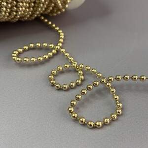 Бусины на нитке 1 метр, Ø4 мм, золото