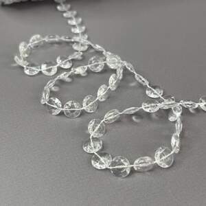 Бусины на нитке 10 мм кристалы-монетки - прозрачный