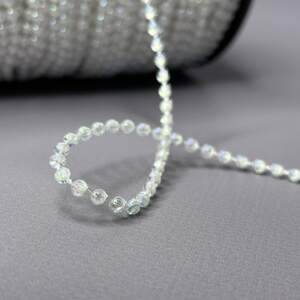 Бусины на нитке Ø3мм - прозрачный с покрытием АВ