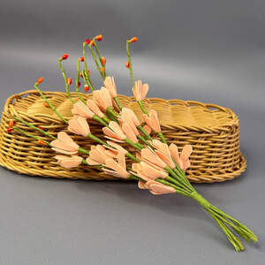 Ветка жасмина с фоамирана 20 см - абрикосовый