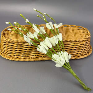 Ветка жасмина с фоамирана 20 см - айвори