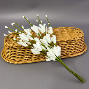 Ветка жасмина с фоамирана 20 см - белый