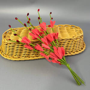 Ветка жасмина с фоамирана 20 см - кораловый