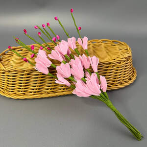 Ветка жасмина с фоамирана 20 см - розовый