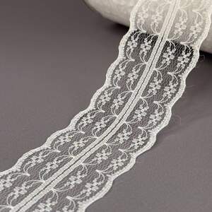 Гипюровое кружево сетка 4,5 см - айвори