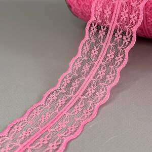 Гипюровое кружево сетка 4,5 см - малиновый