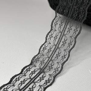 Гипюровое кружево сетка 4,5 см - черный