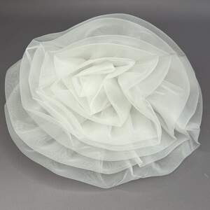 Декоративный цветок с органзы 30 см, - белый