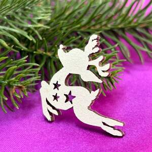 Деревянный декор новогодний Олененок 4 см