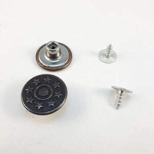 Джинсовая пуговица со звездами 20мм Оксид (1000шт)