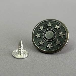 Джинсовая пуговица со звездами 20мм Оксид (50шт)