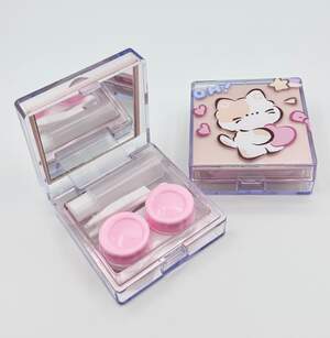 Дорожный набор для хранения контактных линз, розовый Дорожный набор для хранения контактных линз, розовый