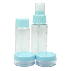 Дорожный набор емкостей для косметики 4в1, голубой Дорожный набор емкостей для косметики 4в1, голубой