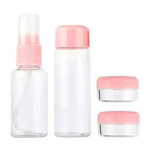 Дорожный набор емкостей для косметики розовый, 4шт