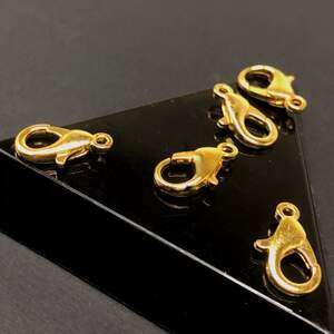 Замочек карабин 14х7 мм, цвет Лимонное золото, упаковка 5 шт