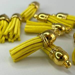 Замшевые кисточки для декора 25 мм - желтый