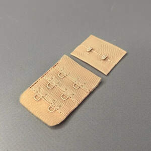 Застежка для бюстгальтера на 2 крючка, бежевый 3,5х5 см