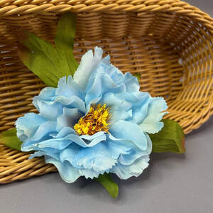 Искусственный цветок пиона 9 см - голубой